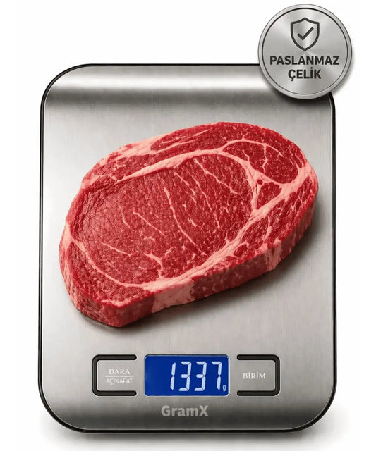Hassas Mutfak Terazisi - Paslanmaz Çelik - 5kg Kapasite