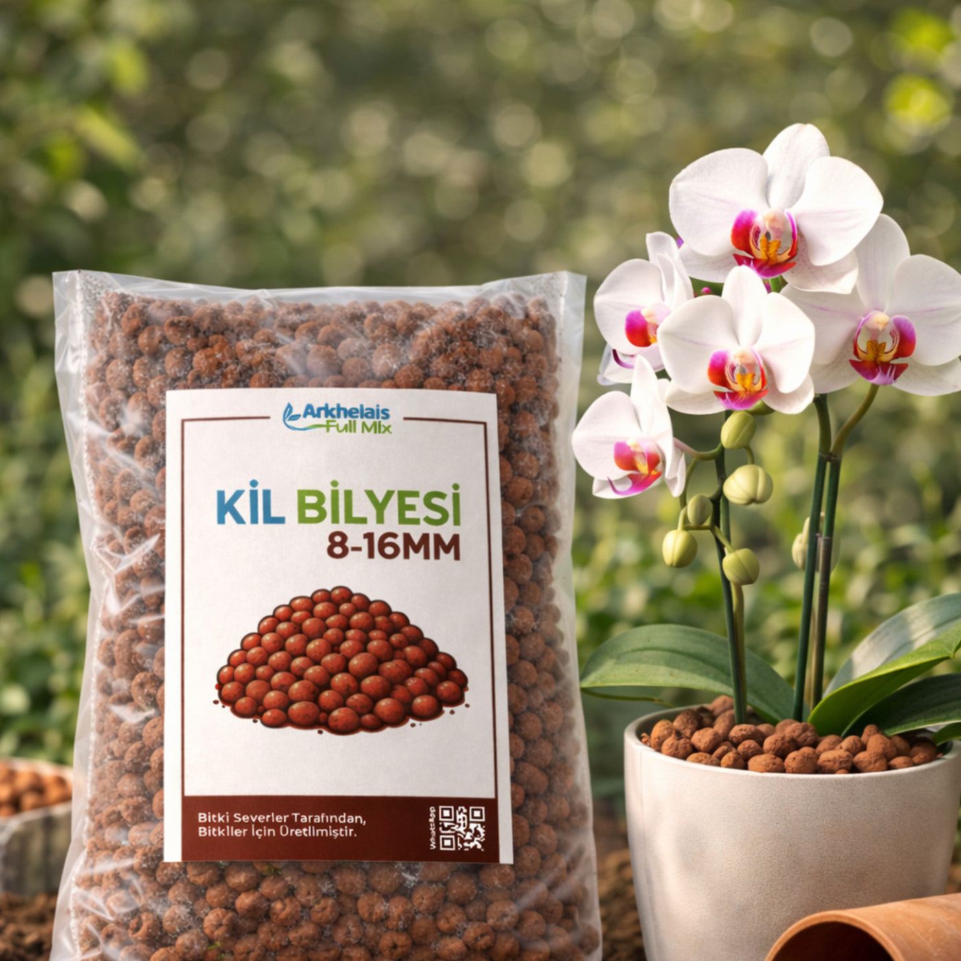 Kil Bilyesi 8-16 mm (1 Litre) — Orkide ve Saksı Drenaj Taşı (Hidroton)