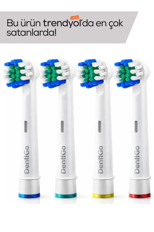 Diş Fırçası Başlığı Oral-B Braun Uyumlu Yuvarlak 4’lü Yedek Başlık Seti