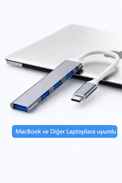 USB Çoklayıcı - Type C - 4 Port | Klavye Mouse Uyumlu | USB Hub